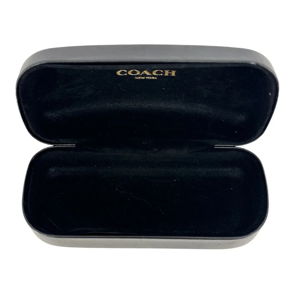 Coach Black Eyeglass Sunglass Case Hard Shell Clamshell Eyewear Logo New York